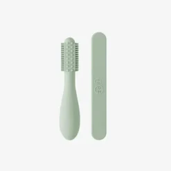 ezpz - Escova de dentes Baby-Led™ + Depressor de língua sensorial Pacote duplo, Sage Discount