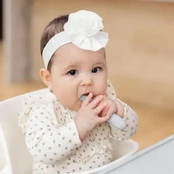 ezpz - Escova de dentes Baby-Led™ + Depressor de língua sensorial, pacote duplo, estanho Clearance