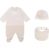 Fendi Baby - Chapéu e babador Footie com Ff desbotado bege Outlet