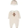 Fendi Baby - Footie com patch de urso Ff e chapéu Online