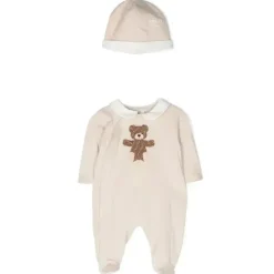 Fendi Baby - Footie com patch de urso Ff e chapéu Online