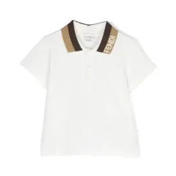 Fendi Baby - Polo de manga curta bordada para menino Outlet