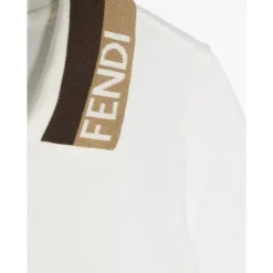 Fendi Baby - Polo de manga curta bordada para menino Outlet