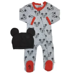 Finn + Emma Footie e chapéu Mickey, cinza/vermelho/preto Online