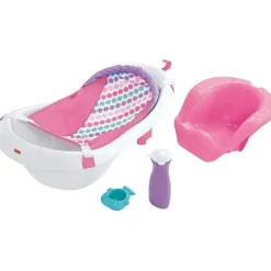 Fisher-Price Fisher Price - Banheira de Bebê 4 em 1 Sling 'N Seat Banheira, Menina Fashion