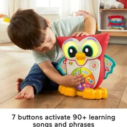 Fisher-Price Fisher Price - Brinquedo de aprendizagem para crianças Linkimals Acende e aprende coruja com luzes interativas e música Hot