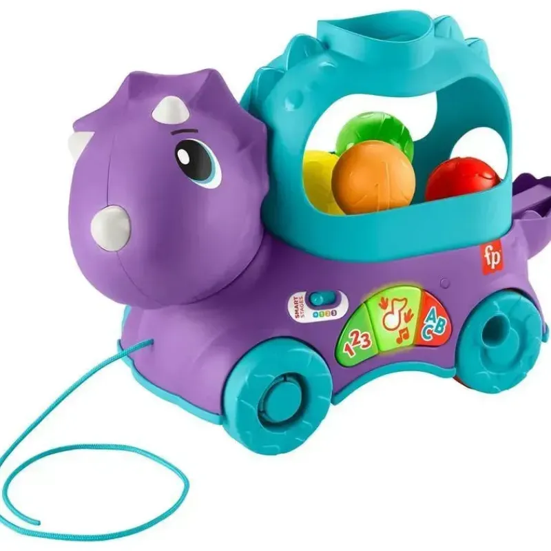fisher_price__brinquedo_d_SKUkIy6H2cI_0.webp Fisher-Price Fisher Price - Brinquedo de aprendizagem infantil Poppin' Triceratops Dinosaur Pull-Along Ball Popper New