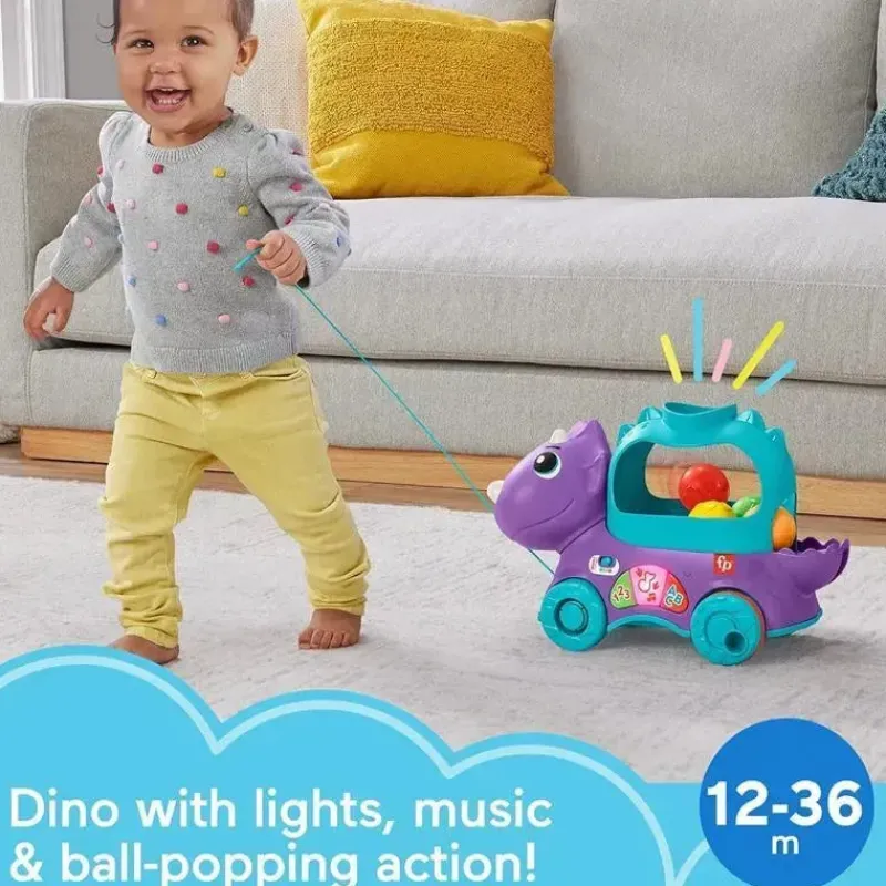 fisher_price__brinquedo_d_SKUkIy6H2cI_1.webp Fisher-Price Fisher Price - Brinquedo de aprendizagem infantil Poppin' Triceratops Dinosaur Pull-Along Ball Popper New
