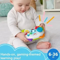 Fisher-Price Fisher Price - Brinquedo eletrônico para bebês, rir e aprender, controlar jogos e aprender, som e luz de videogame Sale