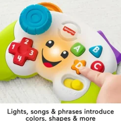 Fisher-Price Fisher Price - Brinquedo eletrônico para bebês, rir e aprender, controlar jogos e aprender, som e luz de videogame Sale