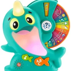 Fisher-Price Fisher Price - Brinquedo infantil Linkimals aprendendo Narval com música de luzes interativas Hot