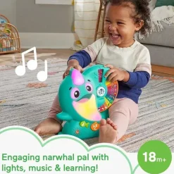 Fisher-Price Fisher Price - Brinquedo infantil Linkimals aprendendo Narval com música de luzes interativas Hot