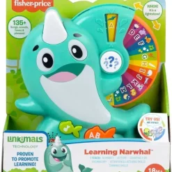 Fisher-Price Fisher Price - Brinquedo infantil Linkimals aprendendo Narval com música de luzes interativas Hot