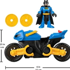 Fisher-Price Fisher Price - Imaginext DC Super Friends Brinquedo do Batman Figura articulável e Batciclo transformador New