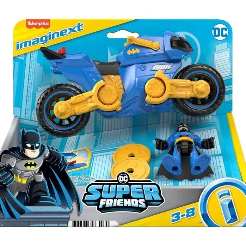 fisher_price__imaginext_d_SKUfj3wsz6Q_5.webp Fisher-Price Fisher Price - Imaginext DC Super Friends Brinquedo do Batman Figura articulável e Batciclo transformador New