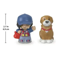 Fisher-Price - Little People, Mail Person Girl And Brown Dog New