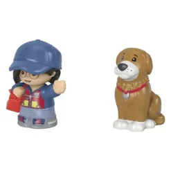 Fisher-Price - Little People, Mail Person Girl And Brown Dog New