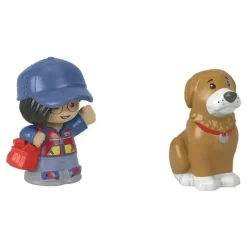Fisher-Price - Little People, Mail Person Girl And Brown Dog New