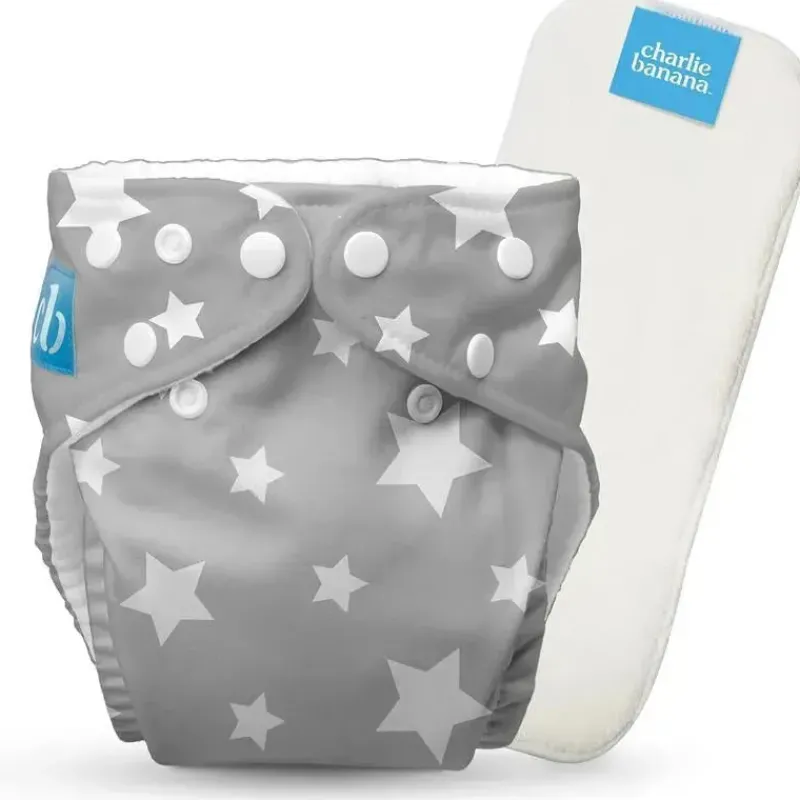 fralda_de_pano_reutilizve_SKUvqLGDQNQ_0.webp Charlie Banana Fralda de pano reutilizável - Twinkle Little Star branca sobre cinza tamanho único Sale