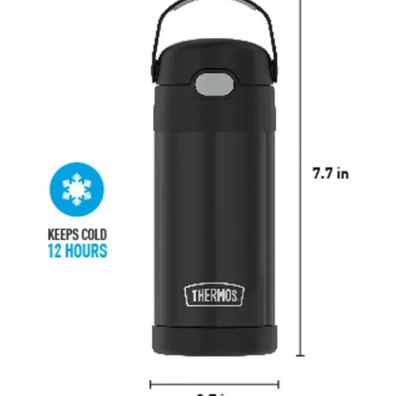 garrafa_trmica___onas_gar_SKU8QKsBmDG_4.webp Thermos Garrafa térmica - 12 onças. Garrafa funtainer de aço inoxidável, preto fosco Outlet