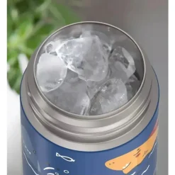 Thermos Garrafa térmica - 12 onças. Garrafa Funtainer® não licenciada de aço inoxidável, tubarões Clearance