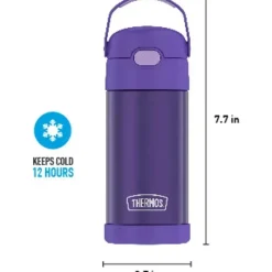 Thermos Garrafa térmica - 12 onças. Garrafa de Funtainer® não licenciada de aço inoxidável, roxa New