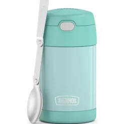 Thermos Garrafa térmica - 16 onças. Jarra para alimentos Funtainer® de aço inoxidável com colher dobrável, hortelã Clearance