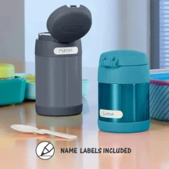 Thermos Garrafa térmica - 16 onças. Jarra para alimentos Funtainer® de aço inoxidável com colher dobrável, hortelã Clearance