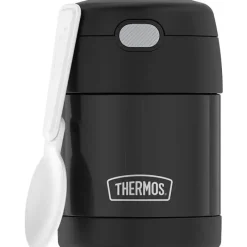Thermos Garrafa térmica - 10 onças. Recipiente de comida em aço inoxidável, preto fosco Hot