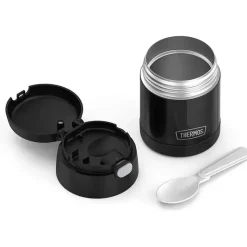 Thermos Garrafa térmica - 10 onças. Recipiente de comida em aço inoxidável, preto fosco Hot