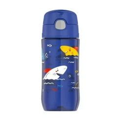 Thermos Garrafa térmica - garrafa de hidratação Funtainer® de plástico de 16 onças com variedade de tampa de bico, tubarões Discount