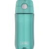 Thermos Garrafa térmica - garrafa de hidratação Funtainer® de plástico de 16 onças com tampa de bico, Aqua Hot