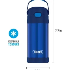 Thermos Garrafa térmica - garrafa de palha de 12 onças isolada a vácuo - marinha Fashion