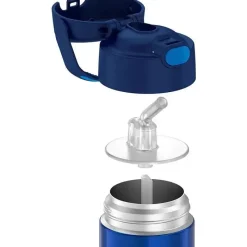 Thermos Garrafa térmica - garrafa de palha de 12 onças isolada a vácuo - marinha Fashion