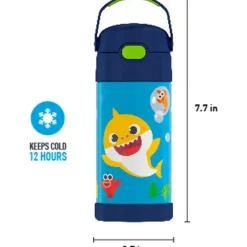 Thermos Garrafa térmica - garrafa funtainer licenciada de 12 onças, bebê tubarão Best