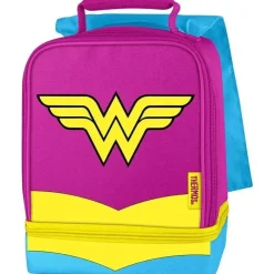 Thermos Garrafa térmica - Mulher Maravilha com capa, lancheira de compartimento duplo Discount