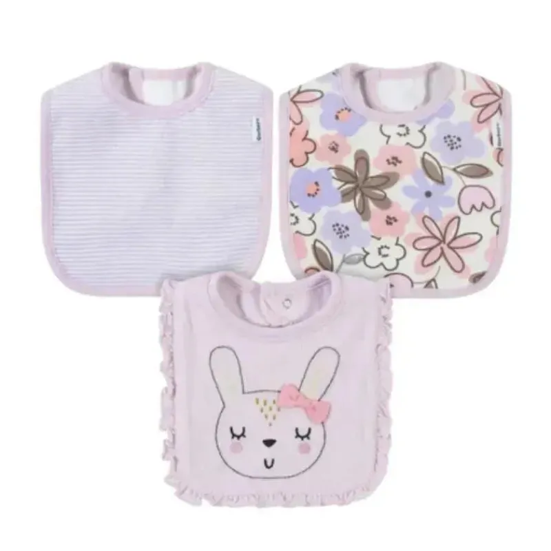 gerber___pk_terry_babador_SKUABGhfpY4_0.webp Gerber - 3 Pk Terry Babador Menina Tamanho Único Coelho Bailarina New