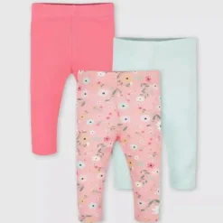 Gerber - 3 unidades de calças de raposa para meninas, rosa/flor Discount