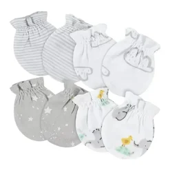 Gerber - 4 unidades de luvas para bebês animais neutras, 0/3M Hot