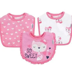 Gerber - Babete Terry Dribbler 3Pk, Rosa Raposa Tamanho Único Menina Clearance