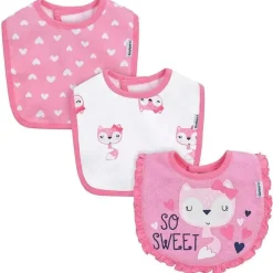 Gerber - Babete Terry Dribbler 3Pk, Rosa Raposa Tamanho Único Menina Clearance