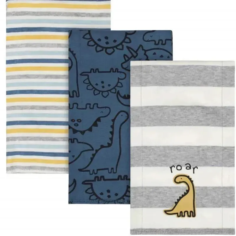 gerber__burpcloths_de__un_SKUzpm0a0T3_0.webp Gerber - Burpcloths de 3 unidades de tricô menino tamanho único, dinossauro Outlet