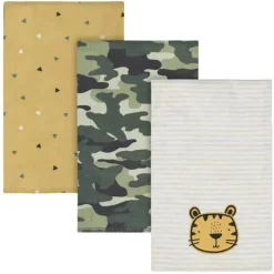 Gerber - Burpcloths de malha de 3 unidades menino tamanho único, tigre Discount
