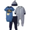 Gerber - Conjunto de 4 peças Snap, Body, Calça e Boné com Pés, Fox Discount