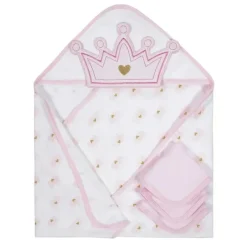 Gerber - Conjunto de toalhas e toalhinhas felpudas com capuz 4 peças menina tamanho único, princesa Outlet