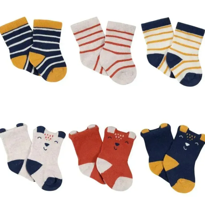 gerber__pacote_com__meias_SKUNJRmFbgB_0.webp Gerber - Pacote com 6 meias para meninos Fox Wiggle Proof® Jersey Crew, Fox Online