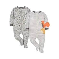 Gerber - 2Pk Baby Boy Sleep N' Play Hedgehog Clearance