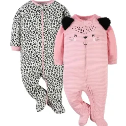 Gerber - 2Pk Baby Sleep'n'play - Girl Leopard Discount
