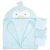 Gerber - Toalha de banho e panos de banho com capuz para bebê, pinguim Clearance