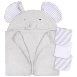 Gerber - Toalha de banho e panos de banho com capuz para bebê, elefante Hot